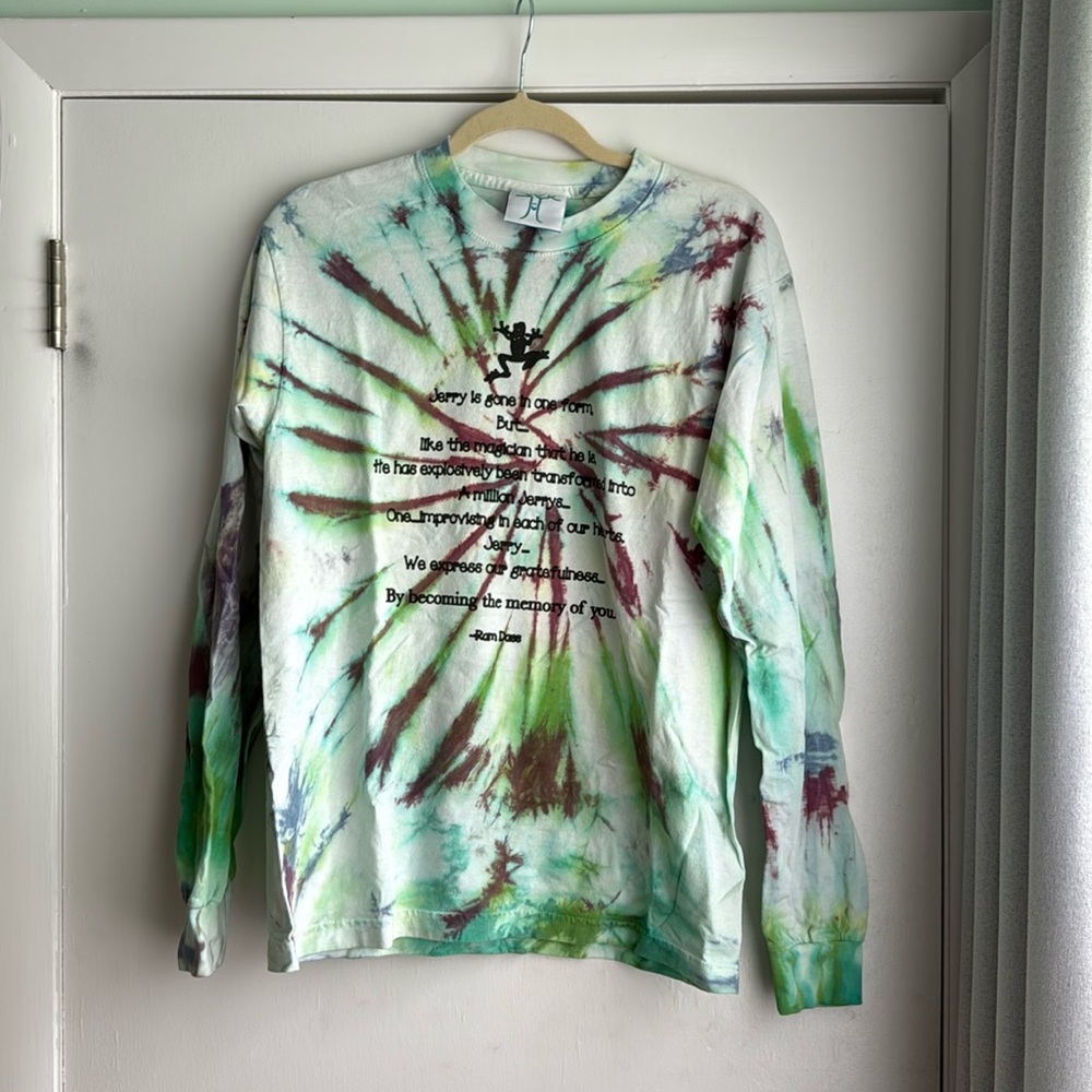 Online ceramic Jerry Garcia tribute by Ram Dass long sleeve shirt, size small